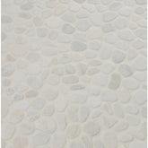 MSI White Pebble 12 in. x 12 in. x 10mm Textured Marble Mesh-Mounted Mosaic Tile (9.1 sq. ft. / case) - Tenedos